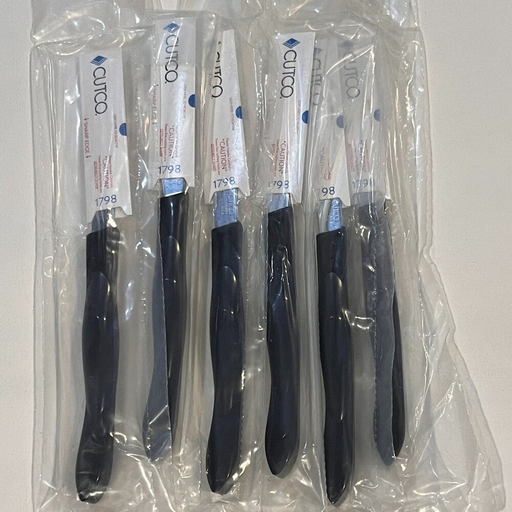 6x New Rare Cutco #1798 Mini Trimmer/Serrated Paring/Utility Sample Knives